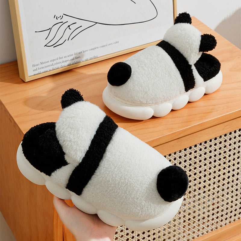 Cute Panda Shoes Winter Plush Slippers Women - Bellarte Enchanté Cute Panda Shoes Winter Plush Slippers Women